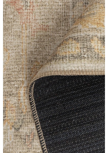 Relic Sarı / Bej Dokulu Klasik Desenli Dokuma Tabanlı Şönil Halı Al 513 indirimleri