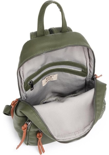 Yıkama Deri Sırt Askılı Kadın Çantası 21K Barcelona 1923