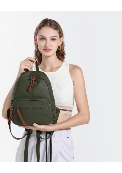 Yıkama Deri Sırt Askılı Kadın Çantası 21K Barcelona 1923