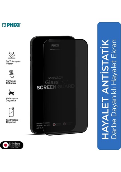 Premium Guard Hayalet Cam Ekran Koruyucu – iPhone 13 Pro Max Uyumlu | Antistatik, Su Tutmaz, Tam Kaplama