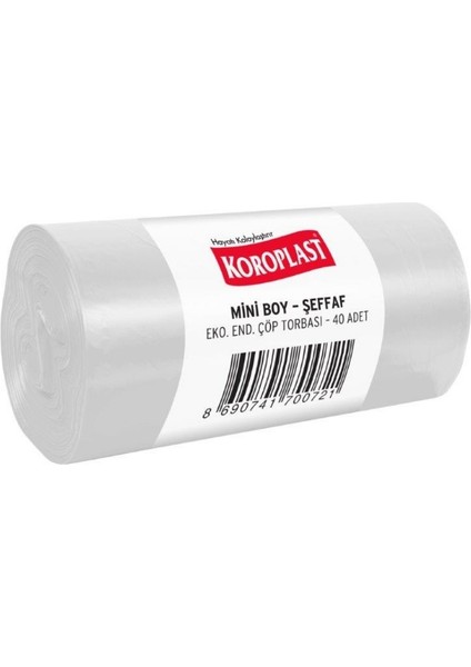 Eko Çöp Torbası, Şeffaf, Mini Boy, 40X50 Cm, 40'lı Paket fiyatları