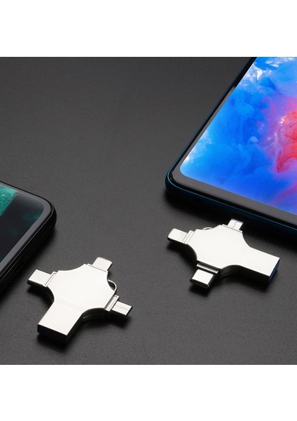 128 GB Flash Bellek - Android Telefon, Tablet, Bilgisayar, Apple, Macbook Uyumlu Flash Bellek Metal Kasa