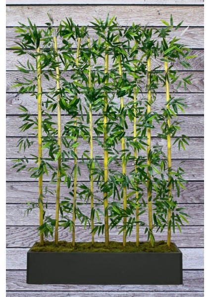 Yapay Çiçek Antrasit Saksıda 180 cm Bambu 15 Adet (Tüm Set Dahil) Seperatör