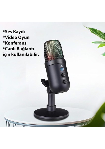 Profesyonel Kardioid Rgb Oyuncu Stüdyo Kayıt Kablolu Podcast Mikrofonu fiyatları