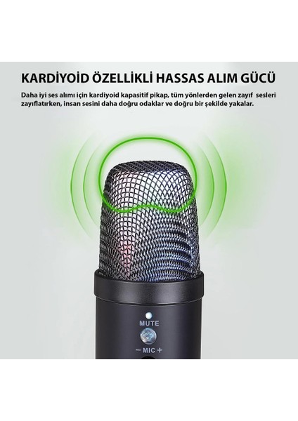 Profesyonel Kardioid Rgb Oyuncu Stüdyo Kayıt Kablolu Podcast Mikrofonu fırsatları