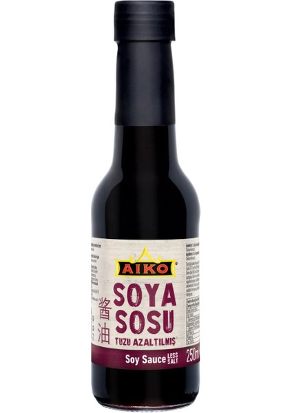 Soya Sosu Tuzu Azaltılmış Cam 250 ml x 12 Adet