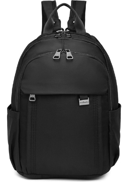 Unisex Siyah Sırt Çantası Suya Dayanıklı Krinkıl Kumaş