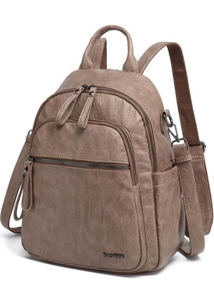 Yumuşak Dokulu Yıkama Deri Askılı Kadın Sırt Çantası