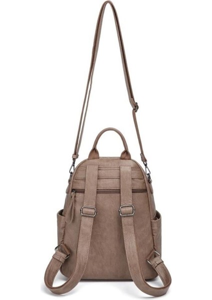 Yumuşak Dokulu Yıkama Deri Askılı Kadın Sırt Çantası