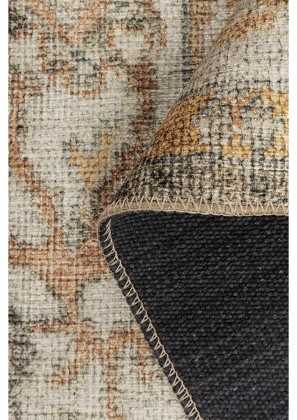 Relic Yeşil Vintage Dokulu Klasik Desenli Dokuma Tabanlı Şönil Halı Al 515 indirimleri