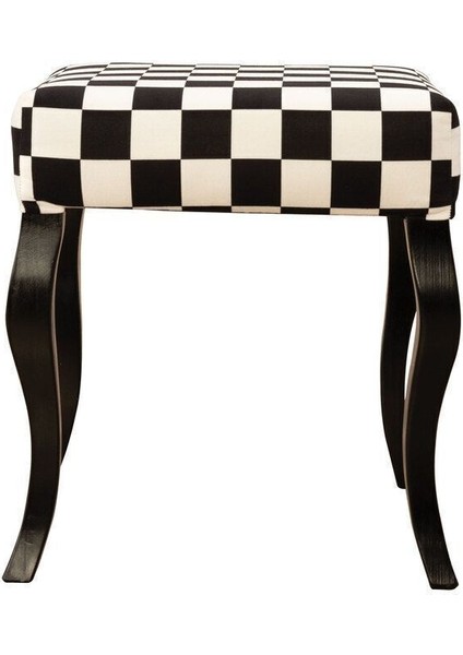 Puf Ahşap Cnc Lükens Ayaklı Boyalı Dama Desenli Puf fiyatları