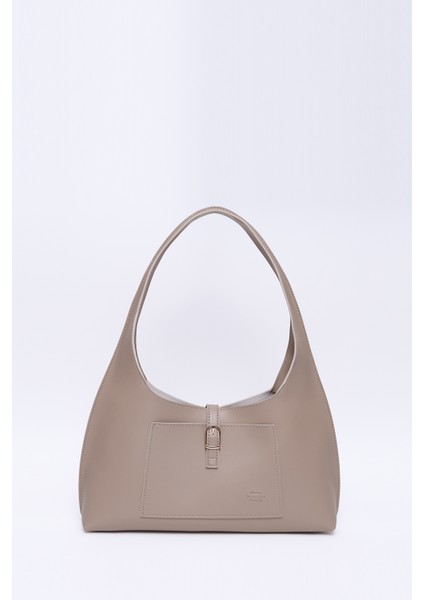 Vizon SHK142 Suni Deri Iki Bölmeli Çıtçıtlı El, Kol ve Omuz Çantası