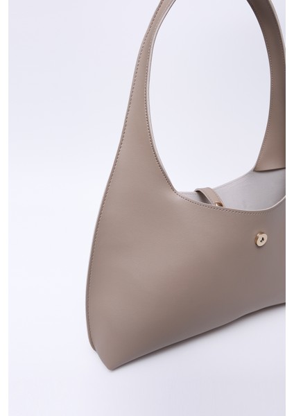 Vizon SHK142 Suni Deri Iki Bölmeli Çıtçıtlı El, Kol ve Omuz Çantası