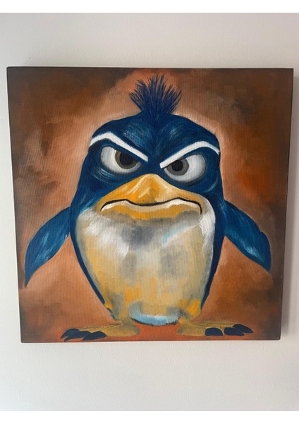 Yağlı Boya Penguen Tablosu | 40×40 cm