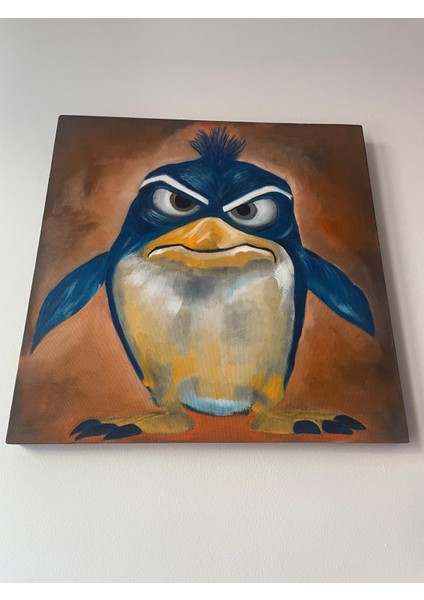 Yağlı Boya Penguen Tablosu | 40×40 cm modelleri