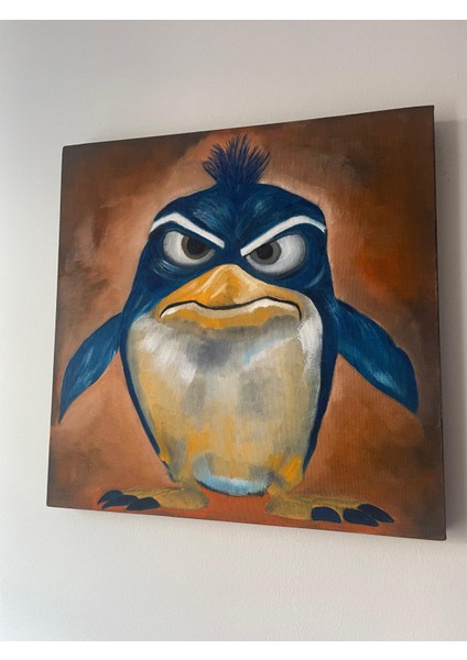 Yağlı Boya Penguen Tablosu | 40×40 cm fırsatları