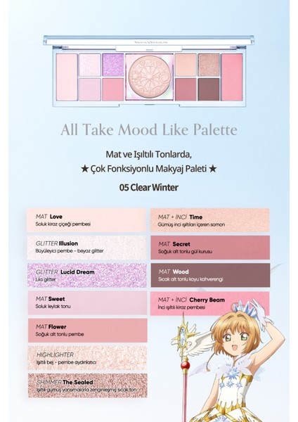 Çok Fonksiyonlu Makyaj Paleti Perıpera All Take Mood Like Palette (05 Clear Winter) (Cherry Ver) fırsatları