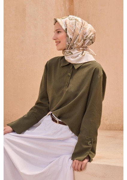 Tivil Saf İpek Eşarp 4114 - 84 Krem Karışık Desen fiyatları