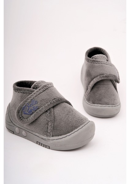 Gri Işıklı Çocuk Panduf Bot – Kaymaz Tabanlı, Cırt Cırtlı, Sıcak Polar Kumaş Ev Ayakkabısı fiyatları