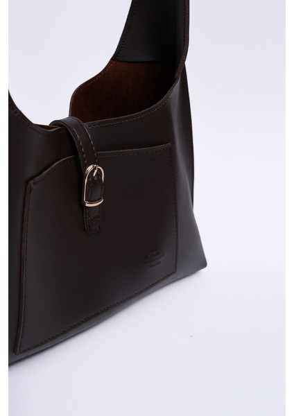 Kahve Rengi SHK142 Suni Deri Iki Bölmeli Çıtçıtlı El, Kol ve Omuz Çantası indirimleri