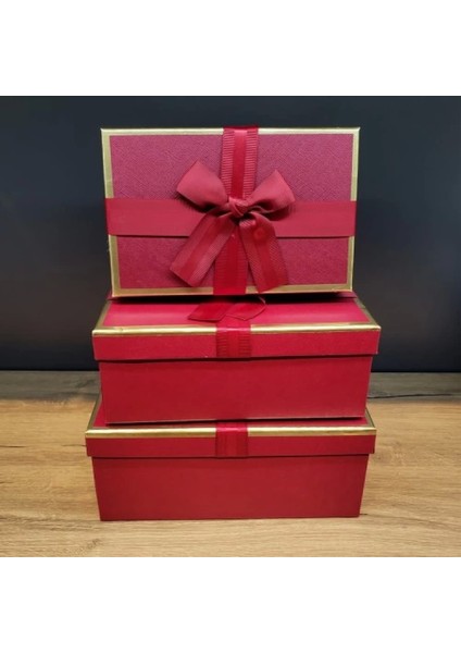 Kare Tasarım 3 Adet Hediye Kutuları