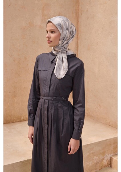 Tivil Saf İpek Eşarp 4123 - 60 Gri Karışık Desen fiyatları