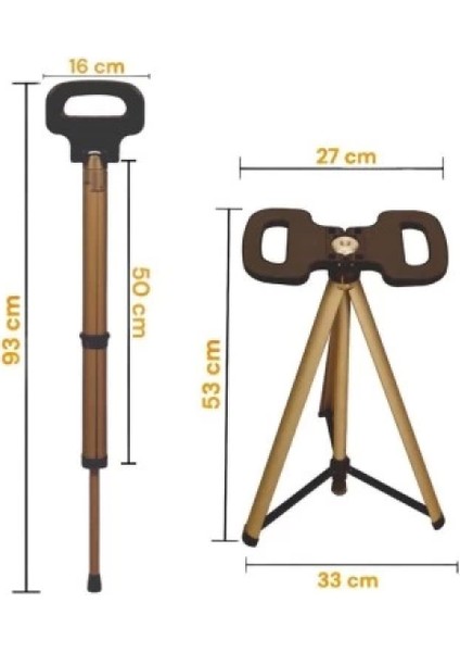 Katlanabilir Baston Tabure, Walking Stick And Portable Stoo fırsatları