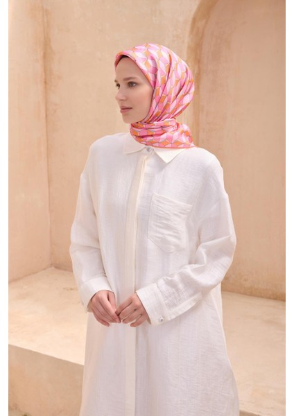 Tivil Saf İpek Eşarp 4112 - 83 Pembe Karışık Desen fiyatları