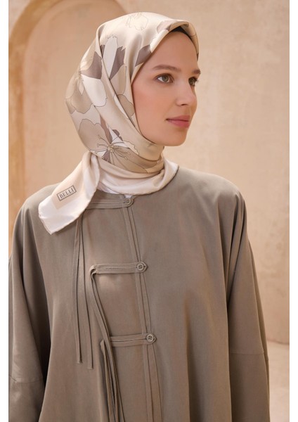 Tivil Saf İpek Eşarp 4100 - 35 Krem Karışık Desen