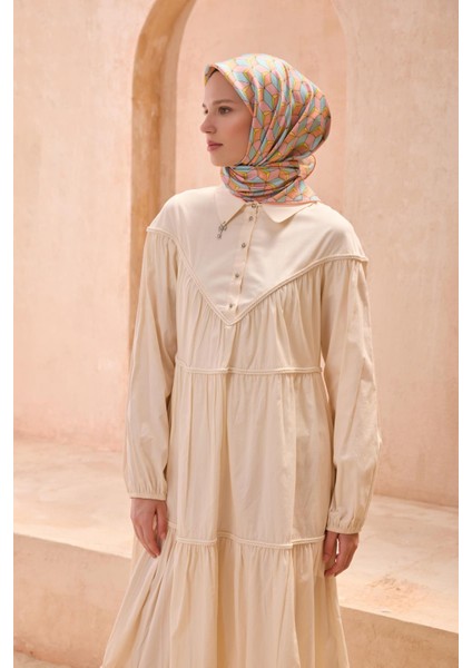 Tivil Saf İpek Eşarp 4112 - 02 Yavruağzı Karışık Desen fiyatları