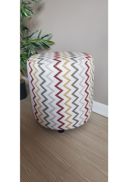 Puf Gerçek Dokuma Kumaş Canlı Renk Çeşitleriyle Kombinlemiş Puf