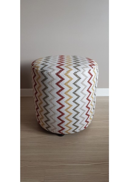 Puf Gerçek Dokuma Kumaş Canlı Renk Çeşitleriyle Kombinlemiş Puf