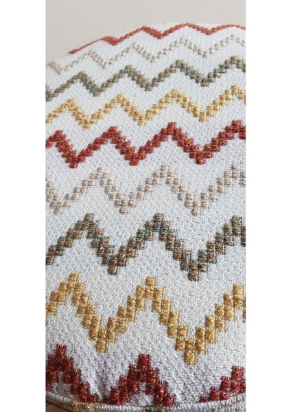 Puf Gerçek Dokuma Kumaş Canlı Renk Çeşitleriyle Kombinlemiş Puf