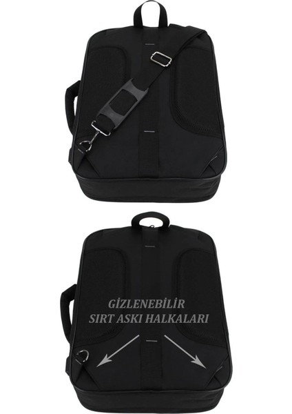 Case Clubsiyah 15.6 Inç Notebook-Leptop Sırt ve Omuz Çantası USB Çıkışlı Su Darbeye Dayanıklı Yüzey