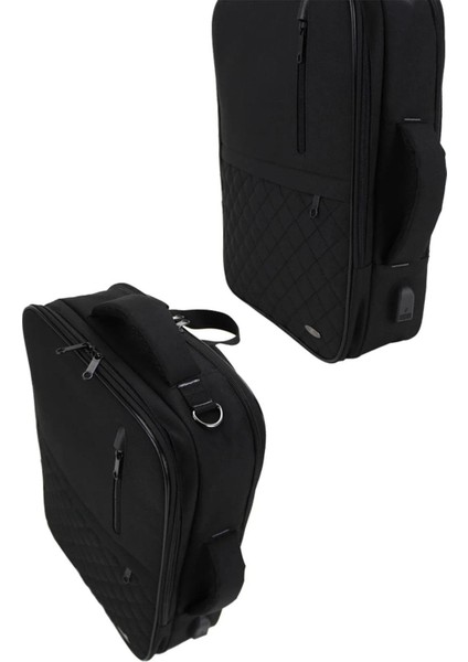 Case Clubsiyah 15.6 Inç Notebook-Leptop Sırt ve Omuz Çantası USB Çıkışlı Su Darbeye Dayanıklı Yüzey