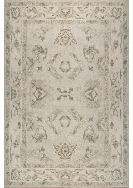 Relic Yeşil Vintage Dokulu Klasik Desenli Dokuma Tabanlı Şönil Halı Al 517 fiyatları