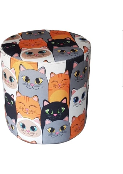 Resimli Desenli Puf Çap 38 cm Yükseklik 42 cm fırsatları