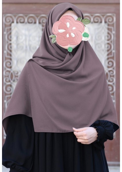 Tesettür Hijab Medine Ipeği Eşarp Gül Kurusu