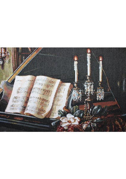 Belıeve Piyano Dokuma Goblen Dekoratif Çerçevesiz Pano Tablo 70*110 modelleri