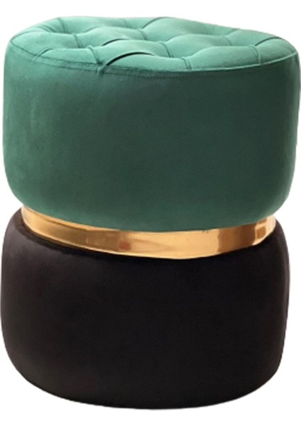 Albayrak Birinci Sınıf Lüx Spor Dikişli Altın Renk Krom Detaylı Silinebilir Kadife Yeşil Siyah Puf fiyatları