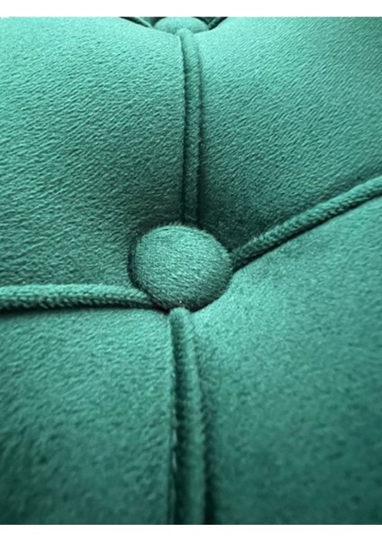 Albayrak Birinci Sınıf Lüx Spor Dikişli Altın Renk Krom Detaylı Silinebilir Kadife Yeşil Siyah Puf