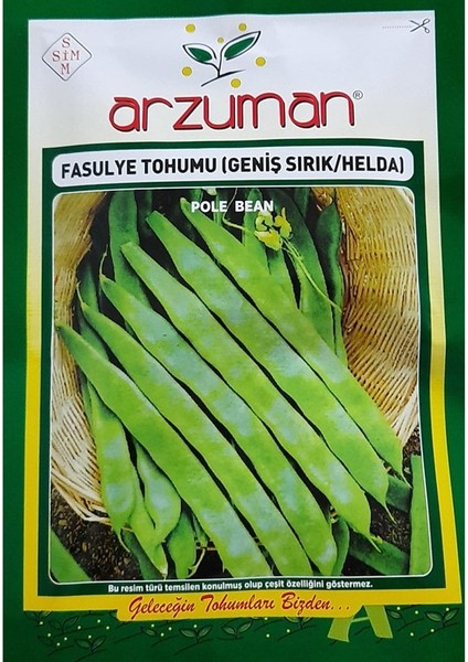 Geniş Sırık Helda Fasulye Tohumu-50 Gram
