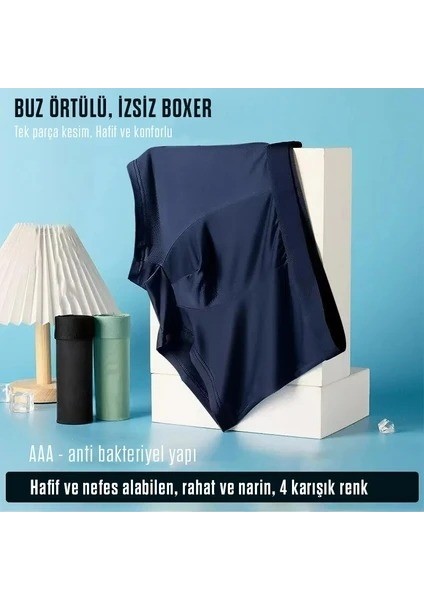 3 Parça Erkekler Buz Ipek Baksır Şort Külot Iç Çamaşırı 3 Renk Karıştırma