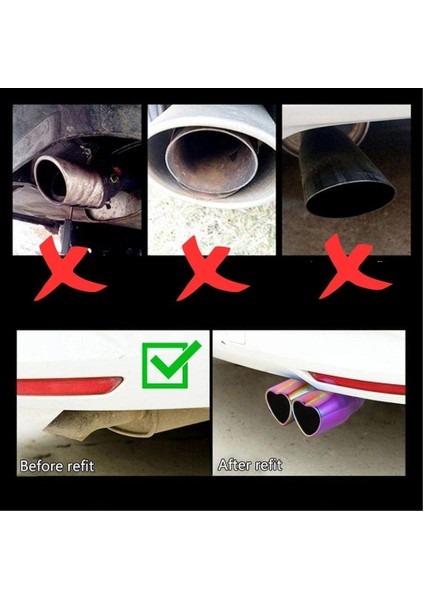 Kalpli Krom Egzoz Ucu Çiftli Rainbow modelleri