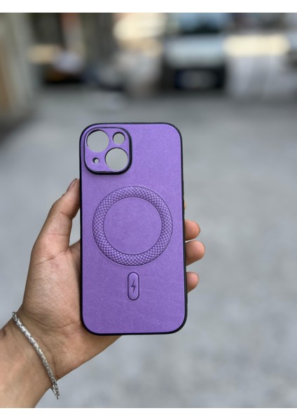 Samsung Galaxy S25 Ultra Uyumlu Magsafe Özellikli Deri Görünümlü Silikon Kılıf