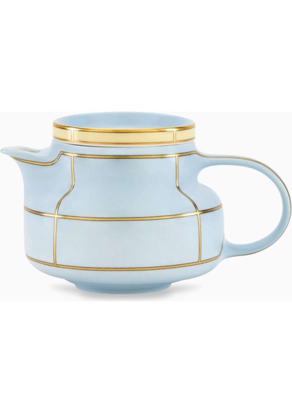 Retro Tarzda Colonna Çaydanlık Porselen 770ML Şık Altın Detaylı