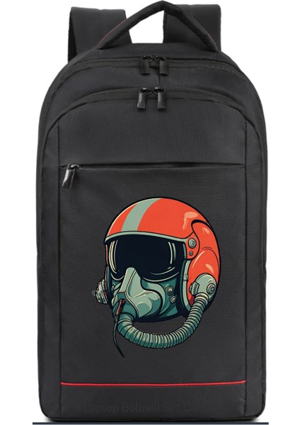Pilot Kask Temalı Sırt Çantası Pilot - Havacı - Uçak Tutkunu Hediye