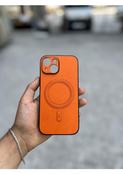 Samsung Galaxy S25 Ultra Uyumlu Magsafe Özellikli Deri Görünümlü Silikon Kılıf