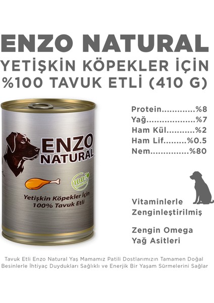 Natural Tavuk Etli Yaş Köpek Maması 410 gr x 6 fiyatları