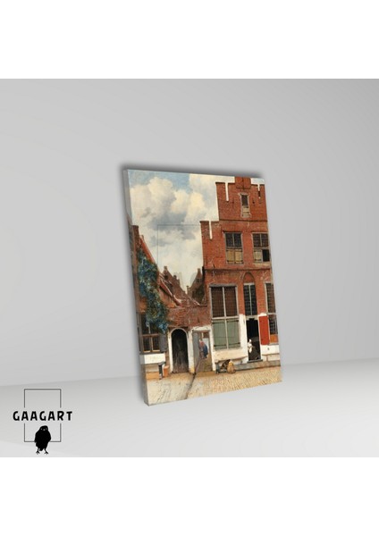 Tekli Dikey Kanvas Tablo Ünlü Eserler Johannes Vermeer Küçük Sokak fiyatları